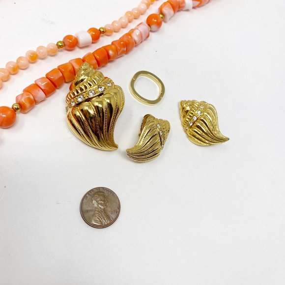 492 Vintage Avon Kenneth Jay Lane 1989 Under the Sea necklace and earrings - Picture 4 of 10